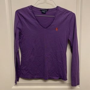 Women’s medium polo Ralph long sleeve purple shirt